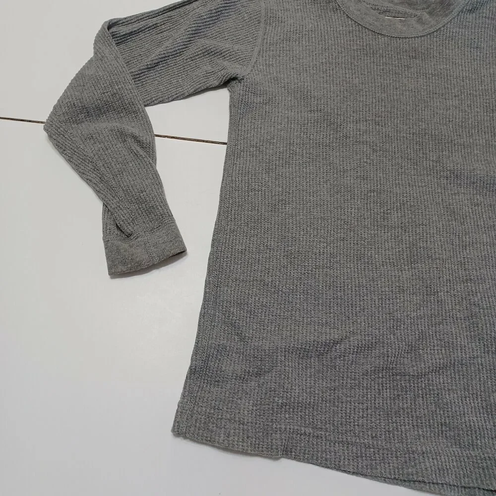 Magellan Boy Youth Small Thermal T-Shirt Gray Waffle Knit Long Sleeve Undershirt